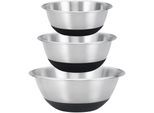 Schüssel KING "Black Steel", silber (silberfarben, schwarz), Edelstahl, Schüsseln, Schüssel, für den täglichen Gebrauch