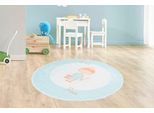 Kinderteppich ARTE ESPINA "Bambini 300", grün (mint), H:5mm Ø:160cm, Polyester, Teppiche, Kinderteppich, Fantasievoll bedruckter Kinderteppich, angenehme Haptik