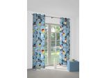 Vorhang ADAM "Pirates" Gr. 4, blau, B:145cm H:245cm, Jacquard, Baumwolle (Bio-Baumwolle), Gardinen, aus 100% Bio-Baumwolle