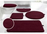 Badematte BRUNO BANANI "Lana, Badvorleger, Badezimmer Teppich" Gr. 8, rot (bordeaux), H:25mm, Polyacryl, Badematten, Badematte, Badteppich, Badematten, unifarben, auch als 3 teiliges Set & rund