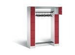C+P Offene Garderobe Serie 8070, H1950xB1430xT480mm, Front Rubinrot, Korpus Lichtgrau (80710-00) ; C + P Möbelsysteme (80710-00|S10007)