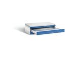 C+P Flachablageschrank Serie 7100_7200, H420xB1350xT960mm, Front Enzianblau, Korpus Lichtgrau (7200-100) ; C + P Möbelsysteme (7200-100|S10097)