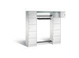 C+P Offene Garderobe Serie 8070, H1950xB1870xT480mm, Front Lichtgrau, Korpus Lichtgrau (82710-00) ; C + P Möbelsysteme (82710-00|S10000)