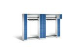 C+P Offene Garderobe Serie 8070, H1950xB2840xT480mm, Front Enzianblau, Korpus Lichtgrau (80730-20) ; C + P Möbelsysteme (80730-20|S10003)