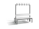 C+P Doppelseitige Garderobenbank mit Rückenlehne, Basic Plus, H1650xB1500xT760mm, Gestell Schwarzgrau / Dekor Weiß (8061-200) ; C + P Möbelsysteme (8061-200|S10000)