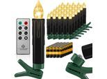 KESSER® Weihnachtsbaumkerzen 20 LED Inkl. Batterien Kabellos - Warmweiß - mit Fernbedienung Funk - Timerfunktion - Flackern - Dimmbar Weihnachtskerzen Christbaumkerzen Befestigungsklammern Kerzen
