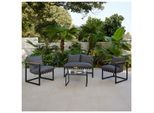 HTI-Living Gartensitzgruppe Zweisitzer, 2 Stühle und Tisch