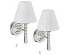 Relaxdays 2xWANDLAMPE , Metall, Textil , E14 , 16x28x19 cm , Lampen & Leuchten, Innenbeleuchtung, Wandleuchten