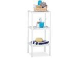 Relaxdays Badregal , Weiß , Holz , 34.5x80x33 cm , Badezimmer, Badezimmerregale, Badregale
