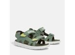 Sandale TIMBERLAND "PERKINS ROW BACKSTRAP SANDAL", Mädchen, Gr. 28, grün (oliv), Synthetik, Schuhe Sandale, mit Klettverschluß