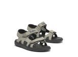 Sandale TIMBERLAND "PERKINS ROW BACKSTRAP SANDAL", Mädchen, Gr. 32, grau (light taupe), Synthetik, Schuhe Sandale, mit Klettverschluß