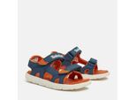 Sandale TIMBERLAND "PERKINS ROW BACKSTRAP SANDAL", Mädchen, Gr. 25, blau (dunkelblau), Synthetik, Schuhe Sandale, mit Klettverschluß