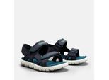 Sandale TIMBERLAND "PERKINS ROW BACKSTRAP SANDAL", Mädchen, Gr. 29 (11,5), blau (azur), Synthetik, Schuhe Sandale, mit Klettverschluß