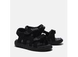 Sandale TIMBERLAND "PERKINS ROW BACKSTRAP SANDAL", Mädchen, Gr. 24 (7,5), schwarz (schwarz, schwarz), Synthetik, Schuhe Sandale, mit Klettverschluß