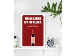 Metallbild QUEENCE "Laune im Keller", weiss (farbe bild(er): weiß), B:20cm H:30cm, Metall, Stahl, Bilder, Metallbild, Stahlschilder