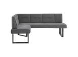 Valdera Eckbank, Graphit, Metall, Textil, 3-Sitzer, L-Form, 182x142 cm, seitenverkehrt erhältlich, mit Rückenlehne, in verschiedenen Größen erhältlich, Esszimmer, Bänke, Eckbänke