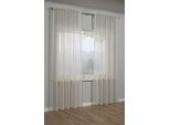 Gardine SEHLBACH "Schal Effektgarn Voile" Gr. 1, beige, B:140cm H:245cm, Polyester, Gardinen, Gardine, mit Gardinenband und verdeckten Schlaufen