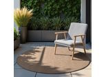 HANSE Home Outdoorteppich "Rosel Wendetppich" rund 5 mm Höhe In und Outdoor, Flachgewebe, wetterfest, pflegeleicht, robust