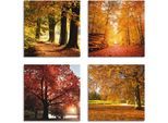 Artland Leinwandbild »Herbstlandschaft« Bäume 4 Stk. tlg. 4er Set, verschiedene Grössen