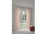 Vorhang ADAM "Wave", bunt (rot, natur, rosa), B:145cm H:225cm, Jacquard, Baumwolle (Bio-Baumwolle), Leinen, Gardinen, Vorhang, aus Leinen und Bio-Baumwolle