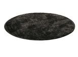 Teppich HOMIE LIVING "Flavio", grau (anthrazit grau), H:30mm Ø:200cm, Polypropylen, Teppiche, Teppich, Hochflor, gewebt, weich, uni, Wohnzimmer, Schlafzimmer, waschbar