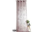 Vorhang WECKBRODT "Shorty" Gr. 1, lila (mauve), B:140cm H:245cm, Ausbrenner, Polyester, Viskose, Gardinen, Vorhang, Ausbrenner, Allover,transparent,Motiv Vögel und Zweige, Gardine, Store