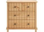 Badkommode HOME AFFAIRE "Vili", beige (geölt), B:60cm H:65cm T:30cm, Sideboards, Badezimmerschrank, Unterschrank, 4 Schubladen, aus Massivholz