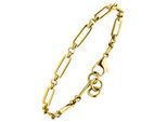 Armband JOBO "Paperclip", gold (goldfarben), Armbänder, Damen, 20cm, Edelstahl, Armband, Edelstahl Bicolor-Optik 19-20 cm