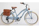 Cruiser "CRUISER Sun on the beach LADY" Gr. 43, blau (blau, blau), VENICE - I LOVE ITALY, Fahrräder, 43cm, 26 Zoll (66,04cm), für Damen, Kettenschaltung