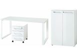 Büromöbel-Set GERMANIA "GW-Monteria", weiß, Holzwerkstoff Metall, Holzwerkstoff, Metall, Arbeitsmöbel-Sets, Büromöbel-Set