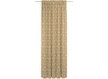 Vorhang ADAM "Retro Floret" Gr. 4, gelb (curry), B:142cm H:245cm, Jacquard, Baumwolle, Gardinen, aus 100% Bio-Baumwolle