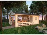Gartenhaus SKANHOLZ "Alicante 2", beige (naturbelassen), Fußboden im Gartenhaus, ohne Dacheindeckung, Holzwerkstoff, Gartenhäuser, Gartenhaus