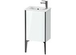Duravit XViu Waschtisch-Unterschrank XV4480LB285 41x29x59,4cm, stehend, schwarz matt, Anschlag links, weiß hochglanz