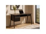 Schreibtisch MCW-O40, Bürotisch Computertisch, MDF Metall Melamin 78x120x60cm ~ Walnuss-Optik