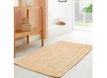 Teppich LUXOR LIVING "Ibo, Juteteppich", beige (creme), B:120cm H:7mm L:170cm, Baumwolle, Jute, Teppiche, Teppich, Wendeteppich, handgeflochten, Naturfaser, Boho-Style