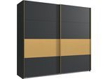 Schwebetürenschrank WIMEX "Dubai Kleiderschrank in trendigen goldenen Design", gold (grafit, absetzung gold matt), B:225cm H:208cm T:65cm, Holzwerkstoff, Schränke, Schwebetürenschrank, Breite 225cm, 2 Schwebetüren MADE IN GERMANY
