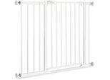 Hauck Treppenschutzgitter , Weiß , Metall, Kunststoff , 75 - 80x77 cm , Verlängerung erhältlich , Babysicherheit, Treppenschutzgitter