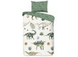 Kinderbettwäsche , Multicolor , Textil , Dinosaurier , 100x135 cm , atmungsaktiv , Heimtextilien, Bettwäsche & Leintücher, Kinderbettwäsche