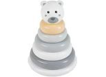 My Baby Lou Stapelturm , Grau, Naturfarben, Weiß , Holz , Schima , massiv, Sperrholz , 18.5 cm , EN 71 , Spielzeug, Holzspielzeug