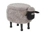 Beliani Tierhocker Sheep 35/55/40 cm , Textil , Freiform , 55x40x35 cm , Wohnzimmer, Sessel, Hocker & Hockerbänke, Sitzhocker