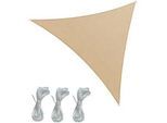 Mobili Rebecca Sonnensegel Dunkelbeige 300/300/1 cm , Beige , Kunststoff , Dreieckig , 300x300 cm , Sonnen- & Sichtschutz, Sonnensegel