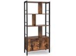 Hansiro Bücherregal Bücherschrank , Braun , Holzwerkstoff , 30x155x74 cm , Wohnzimmer, Regale, Bücherregale