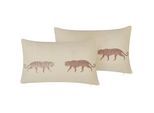 Beliani Dekokissen 2er-Set Hellbeige 30/50 cm Nierembergia , Beige , Textil , 30x50 cm , Wohntextilien, Kissen, Dekokissen