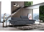 2,5-Sitzer EGOITALIANO "Anais, Designsofa mit erstklassigem Sitzkomfort, Fußfarbe schattengrau", grau (dunkelgrau), Sofas, B/H/T: 232cm x 74cm x 106cm, Luxus-Microfaser, Kopfteil verstellbar, 232 cm, Luxus-Microfaser, dunkelgrau, B:232cm H:74cm T:106cm