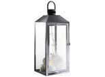 Ambia Home Laterne, Klar, Schwarz, Metall, Glas, 24x57x23 cm, Dekoration, Windlichter & Laternen, Laternen