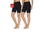 Radlerhose VIVANCE ACTIVE, Damen, Gr. 44/46, N-Gr, schwarz (2x schwarz), Single Jersey, Obermaterial: 95% Baumwolle, 5% Elasthan, unifarben, Basic, figurbetont ca. Mitte Oberschenkel, Hosen, mit Gummibund, Loungewear