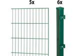 Einstabmattenzaun GARDEN 'N' MORE "Standard", grün, H:75cm L:10cm, Kunststoff, Stahl, Zaunelemente, 5 Elemente für 10 m, LxH: 200 x 75 cm, mit 6 Pfosten