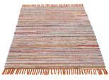 Teppich CARPETFINE "Kelim Chindi, Wendeteppich", orange, B:200cm H:6mm L:290cm, Baumwolle, Polyester, Teppiche, Teppich, handgewebt, Fleckerlteppich mit Fransen, auch vielen in Läufergrößen