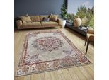 Teppich HANSE HOME "Maderno", beige (creme), B:120cm H:8mm L:170cm, Jute, Polyester, Polypropylen (PP), Teppiche, Teppich, Läufer, Orientalisch, Kurzflor, Wohnzimmer, Schlafzimmer, Esszimmer