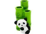Sadena Zahnputzbecher , Grün, Schwarz, Weiß , Kunststoff , Panda , 9.2x11.6x6.4 cm , Badaccessoires, Zahnputzbecher